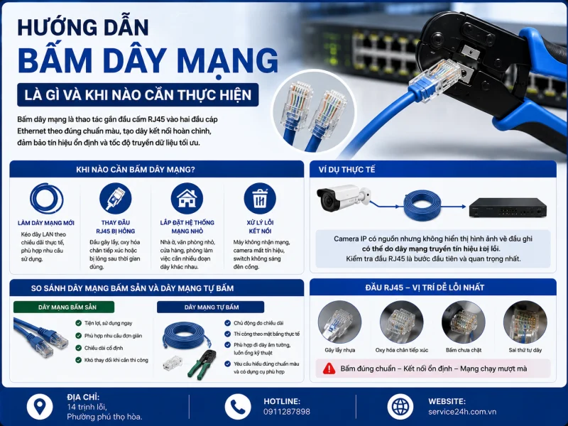 Hướng dẫn bấm dây mạng là gì và khi nào cần thực hiện