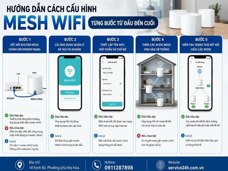 Hướng dẫn cách cấu hình Mesh Wifi từng bước từ đầu đến cuối