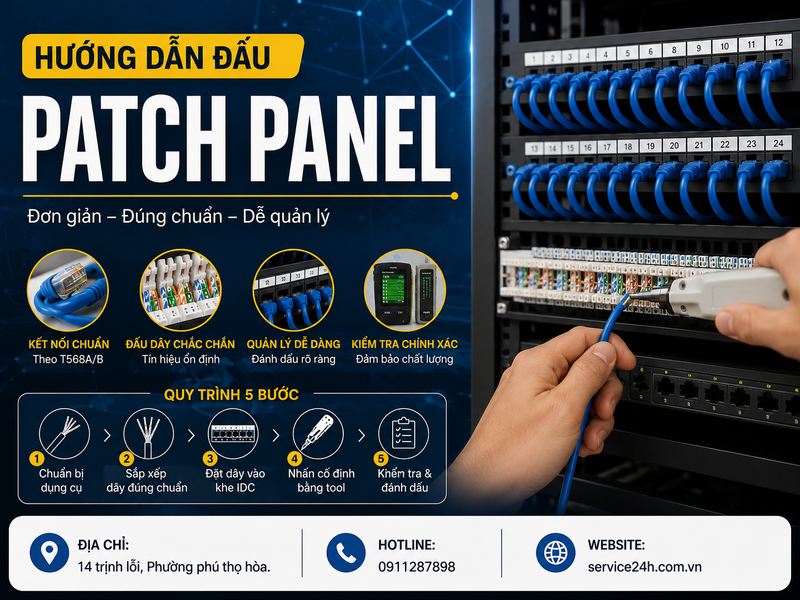 Hướng dẫn đấu Patch Panel