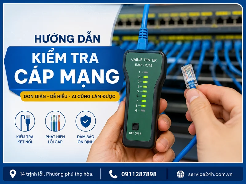 Hướng dẫn kiểm tra cáp mạng đúng cách: 7 bước xử lý lỗi nhanh