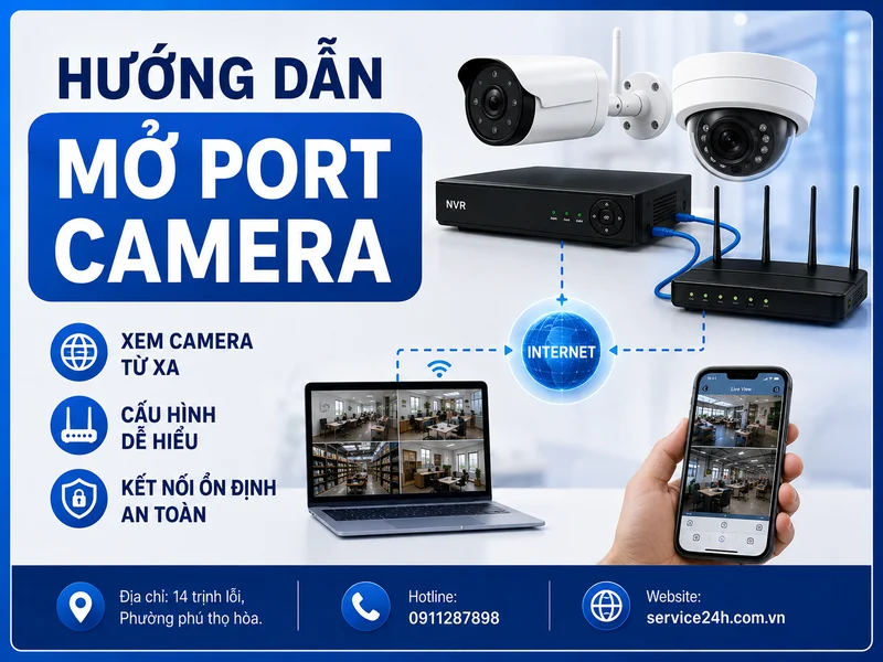 Hướng dẫn mở Port camera
