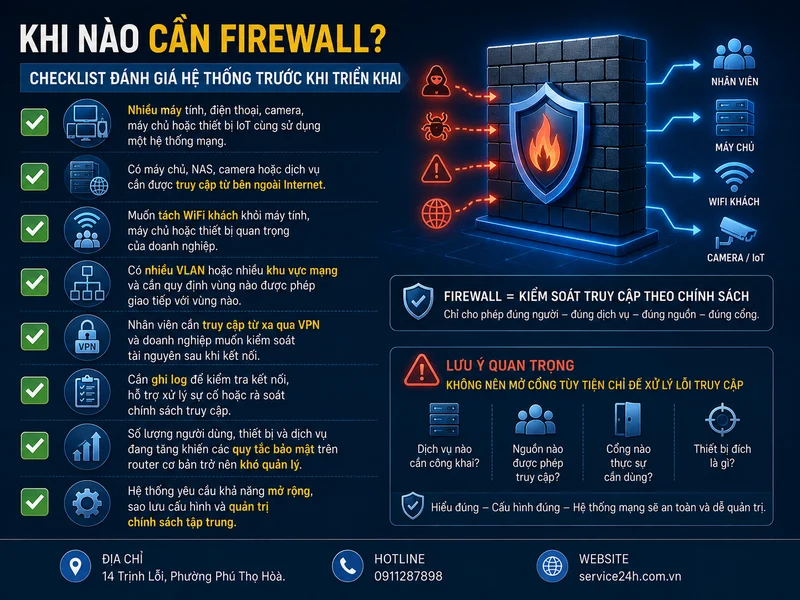 Khi nào cần Firewall? Checklist đánh giá hệ thống trước khi triển khai