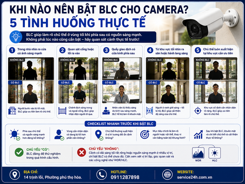 Khi nào nên bật BLC cho camera? 5 tình huống thực tế