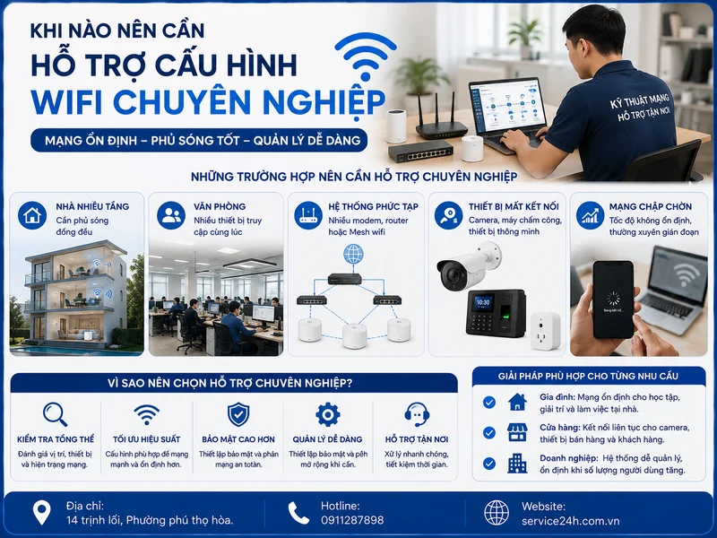 Khi nào nên cần hỗ trợ cấu hình wifi chuyên nghiệp