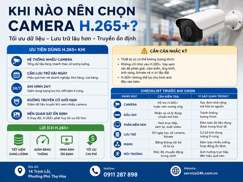 Khi nào nên chọn camera hỗ trợ H.265+?