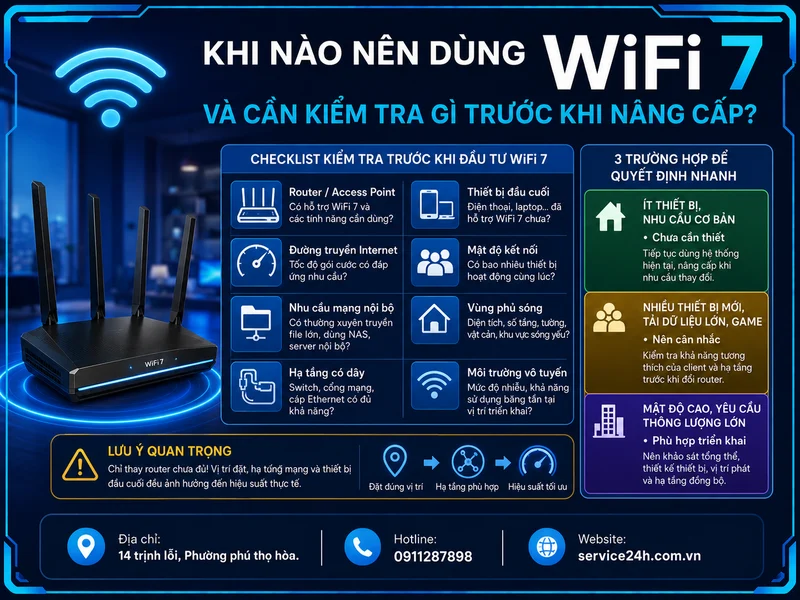 Khi nào nên dùng WiFi 7 và cần kiểm tra gì trước khi nâng cấp?