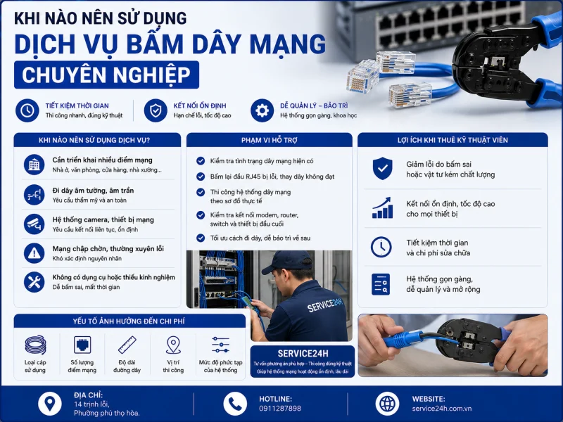 Khi nào nên sử dụng dịch vụ bấm dây mạng chuyên nghiệp