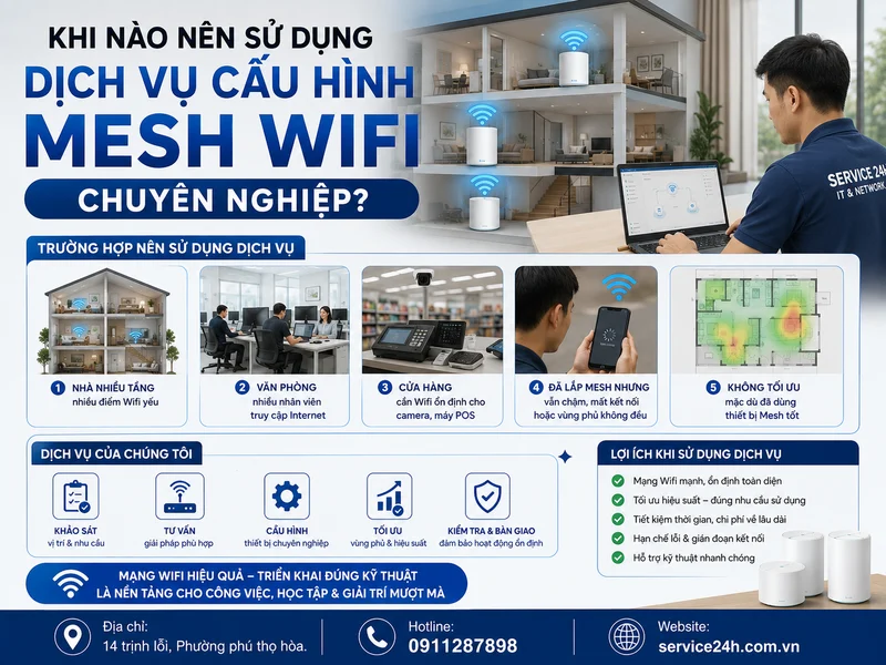 Khi nào nên sử dụng dịch vụ cấu hình Mesh Wifi chuyên nghiệp?