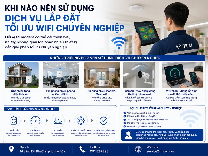 Khi nào nên sử dụng dịch vụ lắp đặt tối ưu wifi chuyên nghiệp