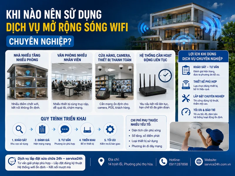 Khi nào nên sử dụng dịch vụ mở rộng sóng wifi chuyên nghiệp?