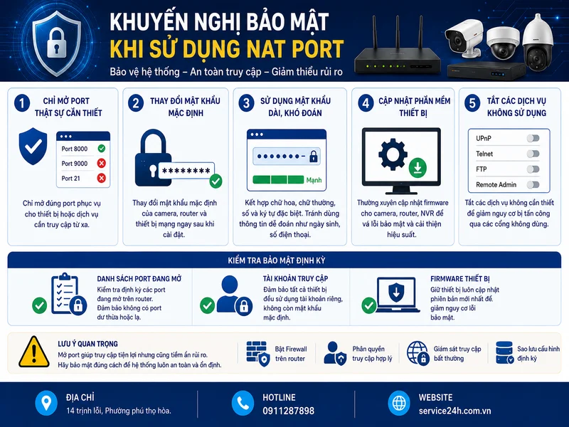 Khuyến nghị bảo mật khi sử dụng NAT Port cho hệ thống mạng