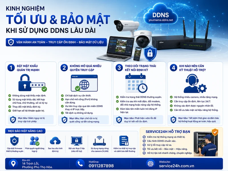 Kinh nghiệm tối ưu và bảo mật khi sử dụng DDNS lâu dài