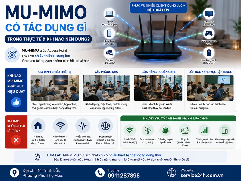 MU-MIMO có tác dụng gì trong thực tế và khi nào nên dùng?