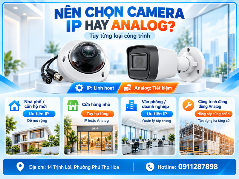 Nên chọn Camera IP hay Analog cho từng loại công trình?