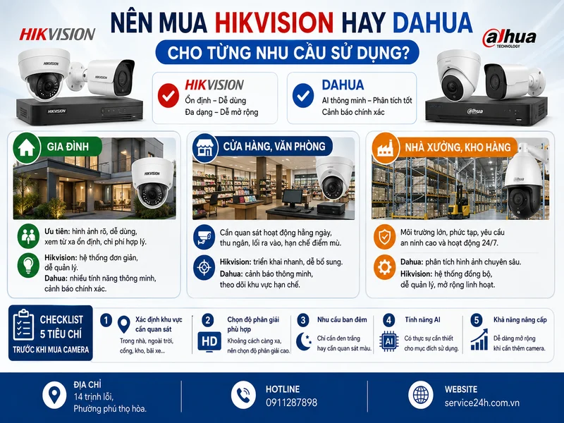 Nên mua Hikvision hay Dahua cho từng nhu cầu sử dụng?
