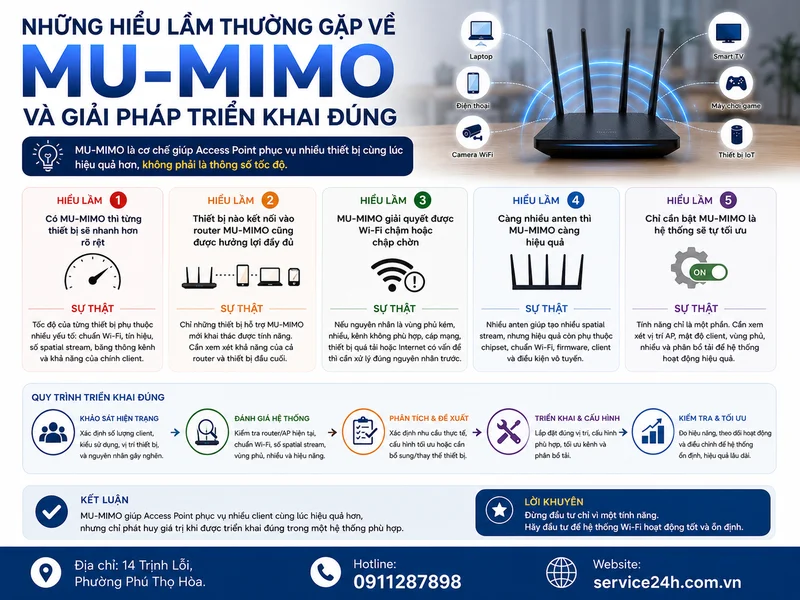 Những hiểu lầm thường gặp về MU-MIMO và giải pháp triển khai đúng