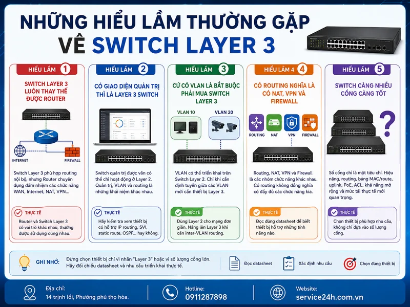 Những hiểu lầm thường gặp về Switch Layer 3
