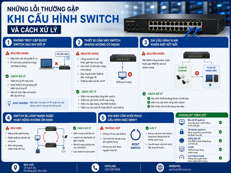 Những lỗi thường gặp khi cấu hình switch và cách xử lý
