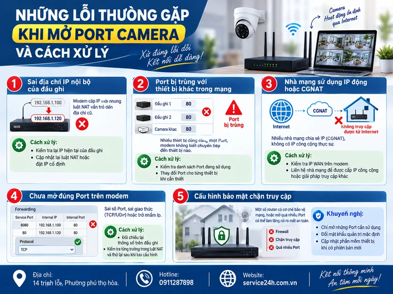 Những lỗi thường gặp khi mở Port camera và cách xử lý