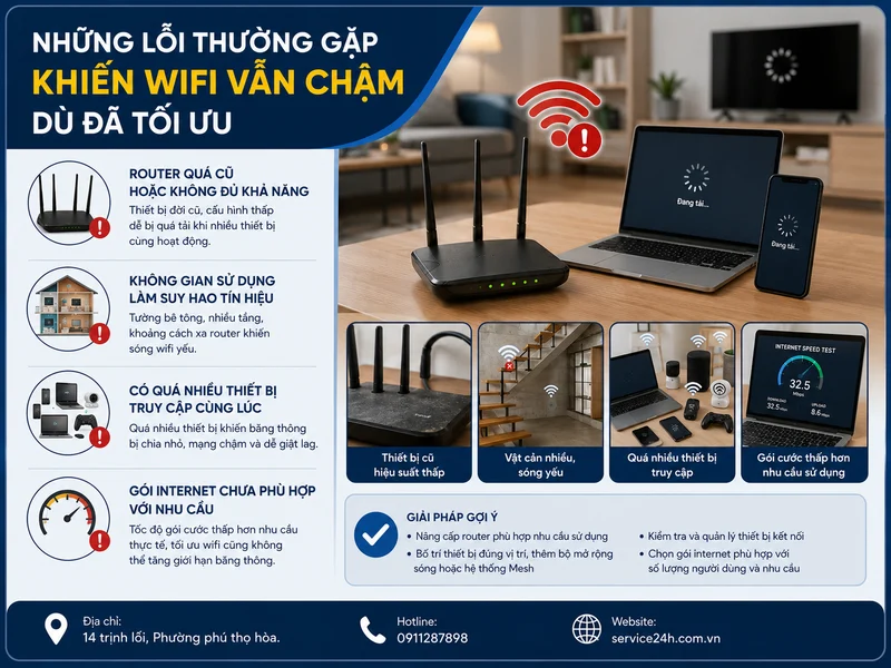 Những lỗi thường gặp khiến wifi vẫn chậm dù đã tối ưu