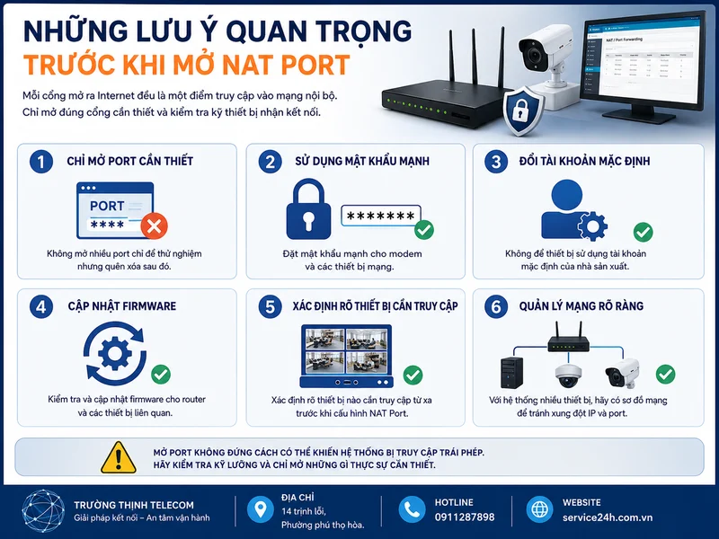 Những lưu ý quan trọng trước khi mở NAT Port