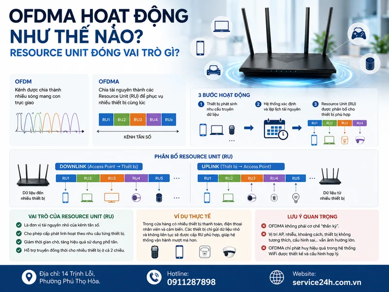 OFDMA hoạt động như thế nào? Resource Unit đóng vai trò gì?
