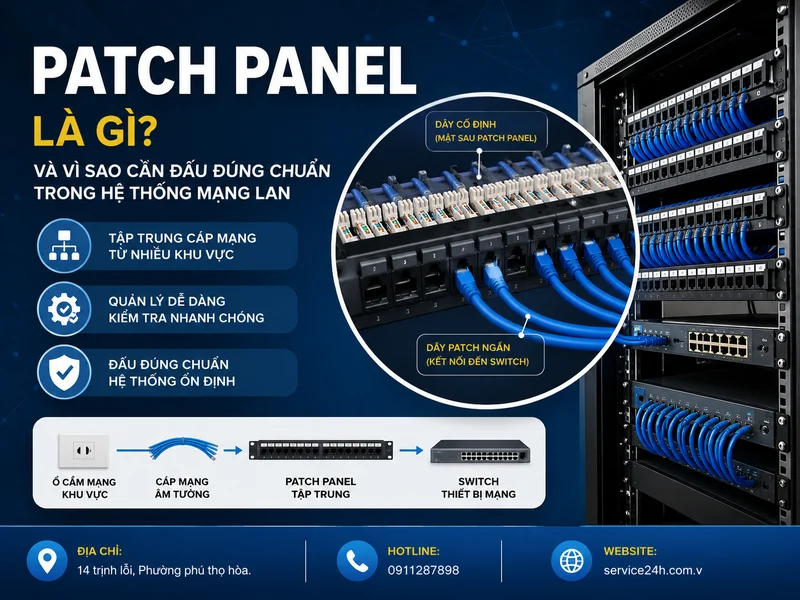 Patch Panel là gì và vì sao cần đấu đúng chuẩn trong hệ thống mạng LAN