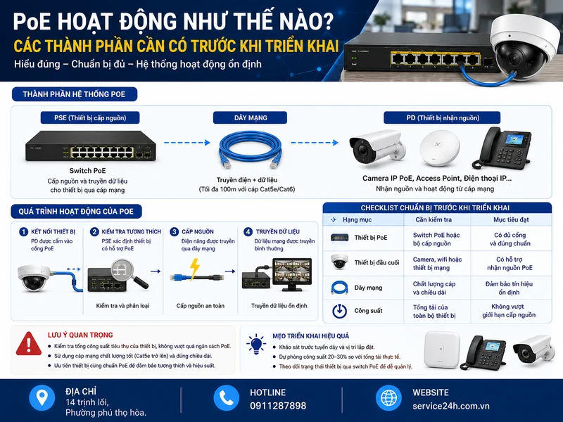 PoE hoạt động như thế nào? Các thành phần cần có trước khi triển khai