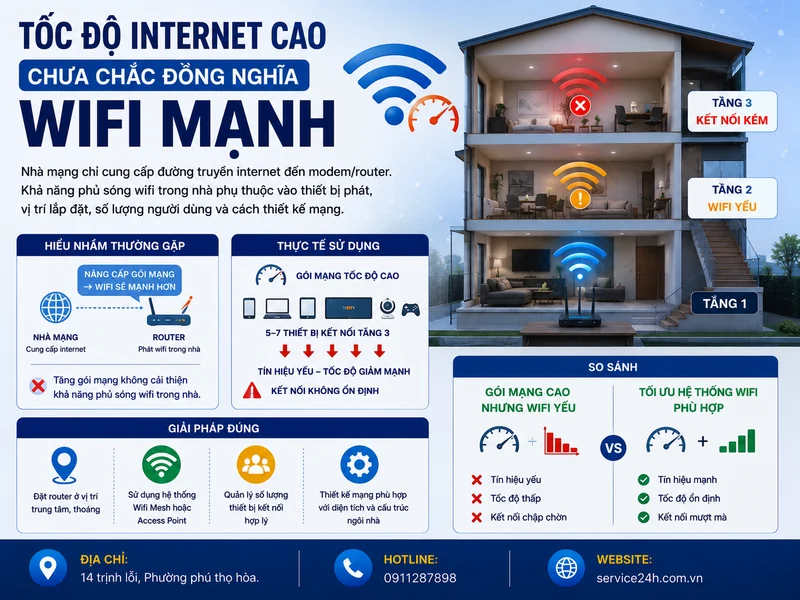 Tốc độ internet cao chưa chắc đồng nghĩa wifi mạnh