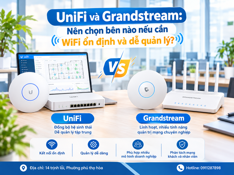 UniFi và Grandstream: Nên chọn bên nào nếu cần WiFi ổn định và dễ quản lý?