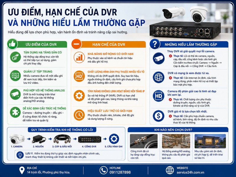 Ưu điểm, hạn chế của DVR và những hiểu lầm thường gặp