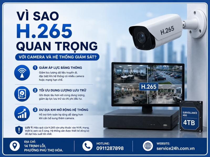 Vì sao H.265 quan trọng với camera và hệ thống giám sát?