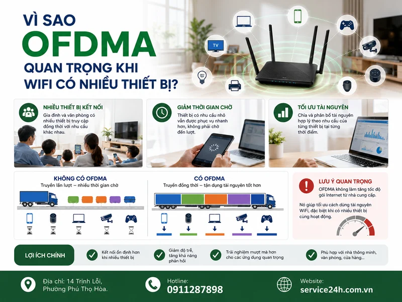 Vì sao OFDMA quan trọng khi WiFi có nhiều thiết bị?