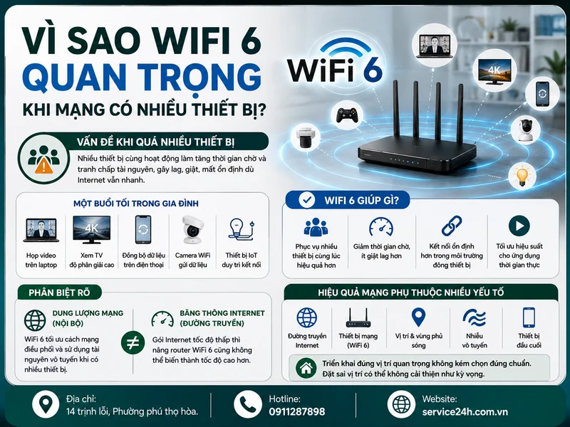 Vì sao WiFi 6 quan trọng khi mạng có nhiều thiết bị?