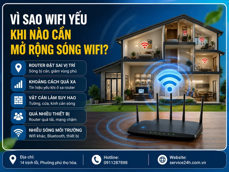Vì sao wifi yếu và khi nào cần mở rộng sóng wifi?