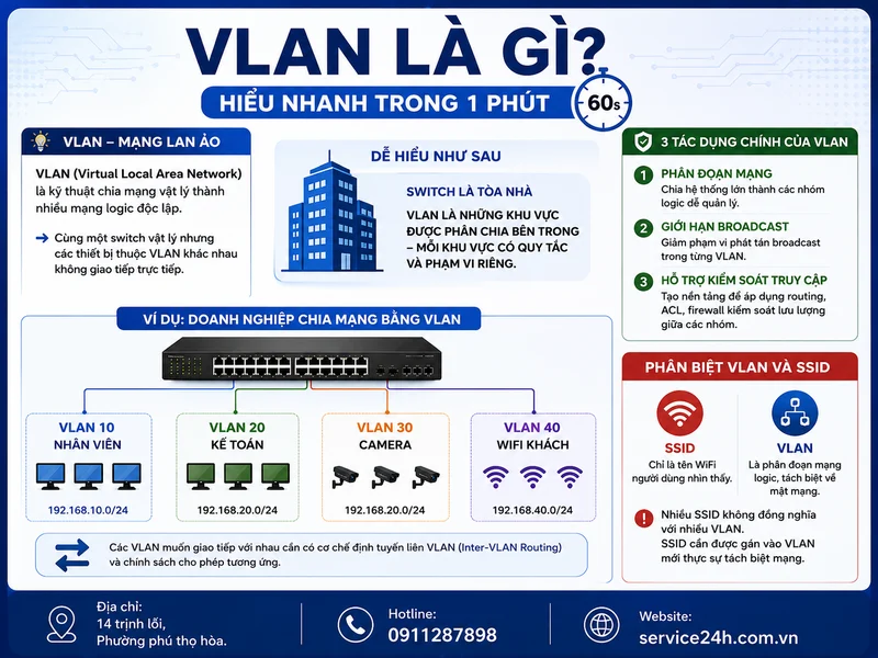 VLAN là gì? Hiểu nhanh trong 1 phút