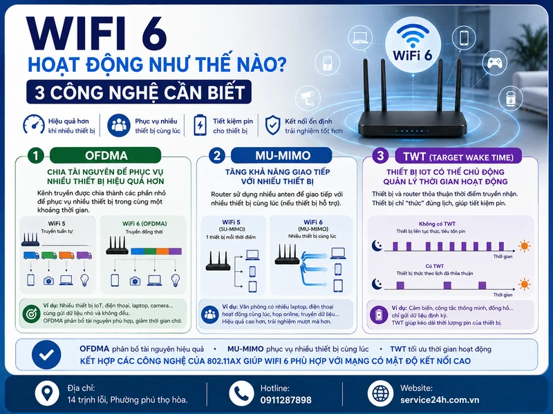 WiFi 6 hoạt động như thế nào? 3 công nghệ cần biết