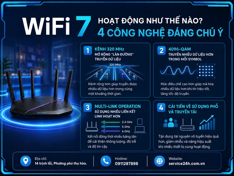 WiFi 7 hoạt động như thế nào? 4 công nghệ đáng chú ý