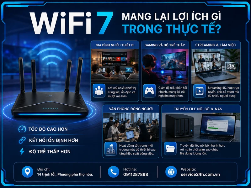 WiFi 7 mang lại lợi ích gì trong thực tế?