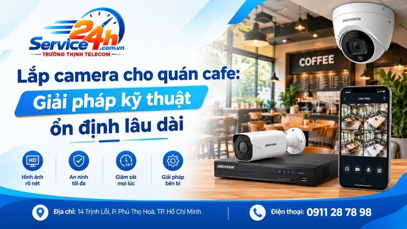 Lắp camera cho quán cafe: Giải pháp kỹ thuật ổn định lâu dài